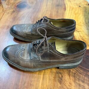 Frye Men's Lace up Shoes  Leather Shoes Wingtip 11 D Brown Oxford